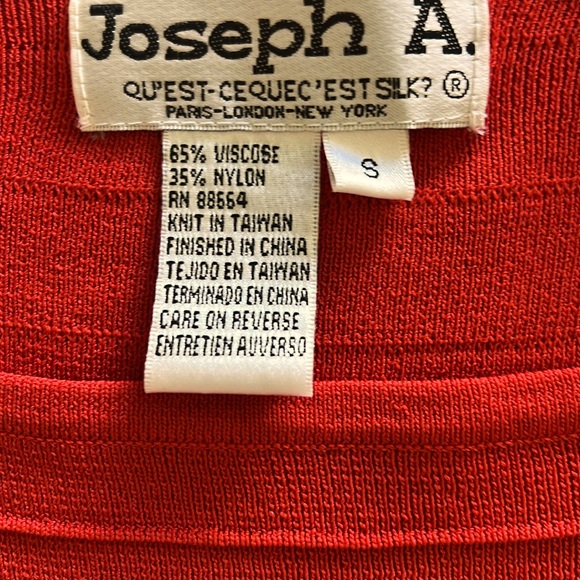 🍁🌺EUCJoseph A beautiful burntOrange. Is that SILK?Square neckline3/4 sleeveS:S - Picture 2 of 7